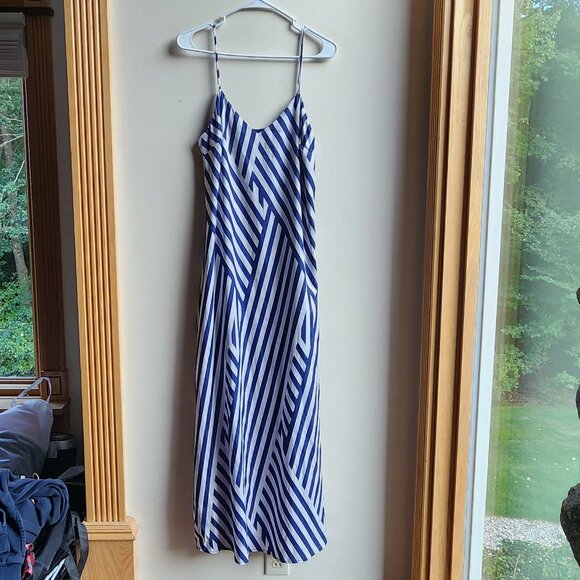 Q + A Los Angeles Purple/White Striped Spagetti Strap Maxi Dress Size XS - Picture 1 of 12